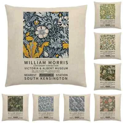 William Morris Linen Cushion Covers 18" x 18" - Image 1 of 4