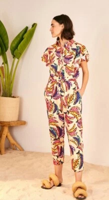 Macacão Anthropologie FARM RIO mistura de linho bananas feminino tamanho M - Imagem 1 de 4