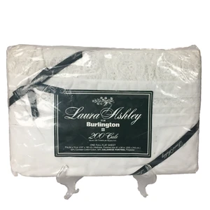 Laura Ashley Burlington Full Flat Sheet Bridal Lace 200Cale Cotton Polyester NEW - Picture 1 of 7