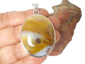 COLGANTE DE PIEDRAS PRECIOSAS 925 JASPE lunares de plata esterlina - Imagen 1 de 6