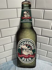 Moosehead Beer Sign Beer Bottle Tin Metal Sign Embossed 24"