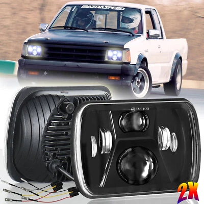 Pair 5x7" 7X6" LED Headlights H4 Hi/Lo Sealed Beam For Mazda B2200 B2000 B2600 Foto 1 de 4