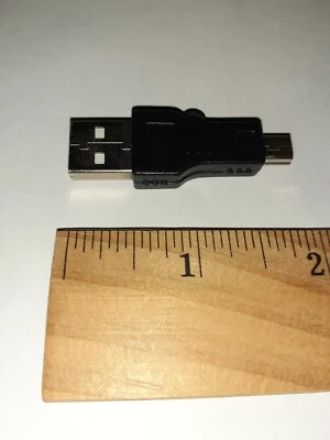 NEW USB 2.0 A Male To USB Mini 5 Pin Male Plug Adapter Converter Connector Black - Image 1 of 4