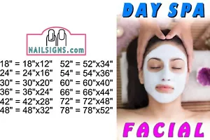 Facial 04 Perforated Mesh See-Through Window Sign Vinyl Salon Day Spa Vertical - Picture 1 of 15