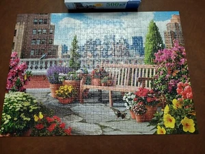 RAVENSBURGER Jigsaw Puzzle "ROOFTOP GARDEN" 500 Pcs 27" x 20" Complete Flower - Picture 1 of 10