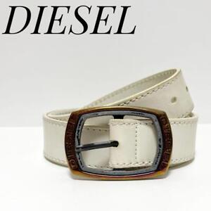 Diesel Belt Knuckle White Cream Brown Original Women Belt JPN Vintage Popular