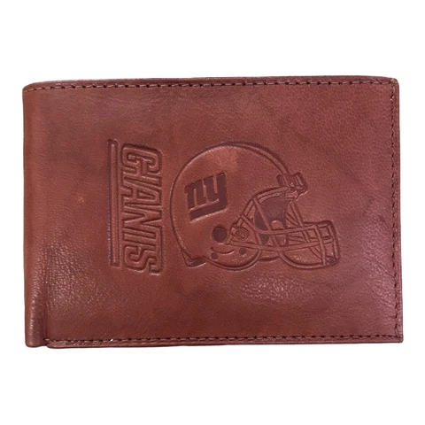 NFL Officially Licensed New York Giants Genuine Leather Bifold Wallet Cover