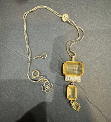 Colar vintage de strass amarelo Ann Taylor - Imagem 1 de 4