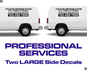 2x Large Any Professional Service Business Company Van Vinyl Decal Sign Sticker3 - Picture 1 of 9
