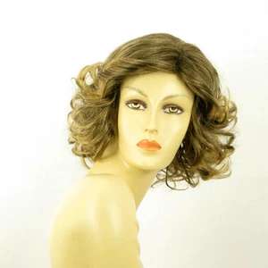 Perruque femme mi longue bouclée châtain méché doré TRYCIA 6T24B - Foto 1 di 8