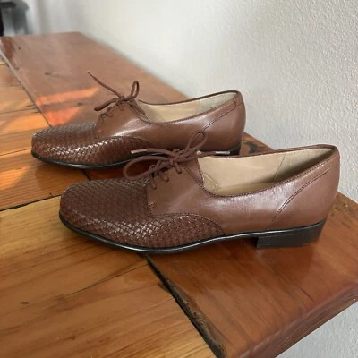 Trotters Oxford Mocasines Lizzie Espiga 6.5N Mujer Zapatos de Cuero Dinero Antiguo Foto 1 de 4