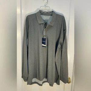Proper 2XL Men's Snag Free Polo Shirt NWT Long Sleeve Heather Gray - Picture 1 of 7