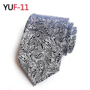 Men Stripe Paisley Floral Leaf Necktie 8CM Wide Jacquard Wedding Party Neck Tie - Picture 1 of 14