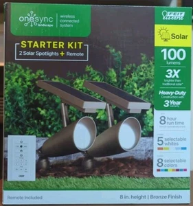 Feit OneSync Bronze Solar Powered/Remote LED Spotlight 2 pk - Picture 1 of 4