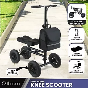 Orthonica Foldable Mobility Steel Knee Scooter Walker 136kg Max Capacity - Picture 1 of 11