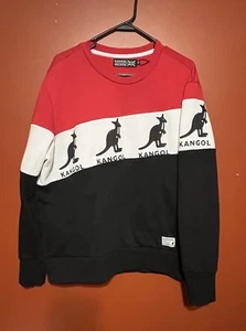Kangol Kangaroo Color Block Sweatshirt XL Rundhals rot weiß schwarz Logo - Bild 1 von 6