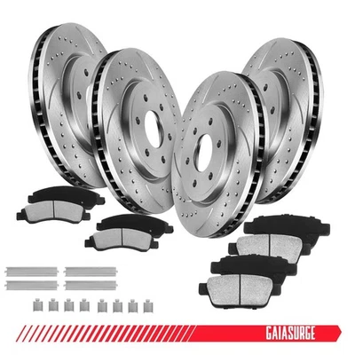 Front and Rear Disc Rotors Ceramic Brake Pads for 2010 2011 Ford F-150 6-Lugs - Image 1 of 4