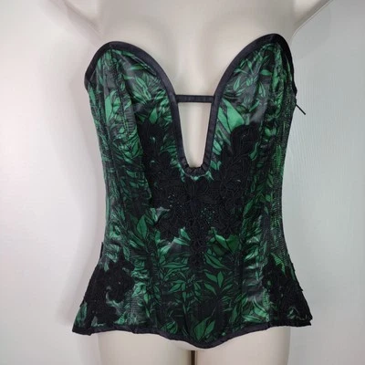 Corset Story Steampunk Corsets Victorian Bustier Top Size 26" Green Black - Image 1 of 4