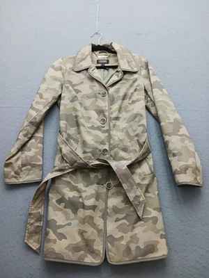 Gabardina Dennis Basso Mujer XS Multicolor Camuflaje Botón Delantero Clásica Foto 1 de 4