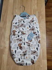 Sandy & Simon Forest Friends Baby Swaddle Blanket 0-3 Months Fleece Bear Fox New - Picture 1 of 2