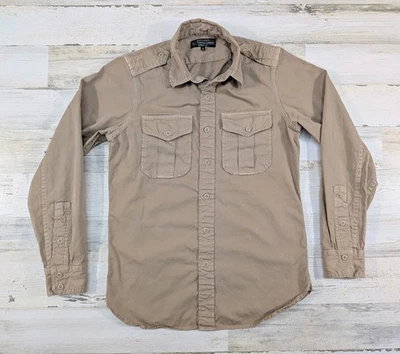 J Peterman Shirt Mens Small Safari Tan Khaki Button Up - Image 1 of 4