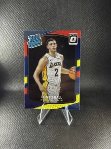 Lonzo Ball 2017-18 Donruss ottica rossa e gialla RC #199 Los Angeles Lakers - Foto 1 di 2