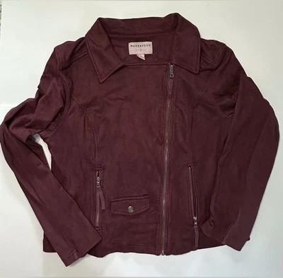 Marrakech Anthropologie Style Full Zip Moto Jacket Women’s Large Burgundy Plum - Image 1 of 4