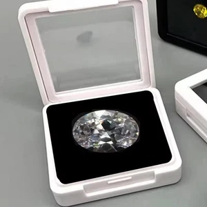 Großer ovaler geschliffener weißer Saphir VVS lose Edelstein für Schmuckherstellung/Inlay Perlen - Bild 1 von 7