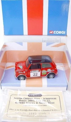 Corgi Toys 1:36 MORRIS MINI COOPER "ACROPOLIS RALLY 2003" Model Car MIB`03 RARE! - Image 1 of 4