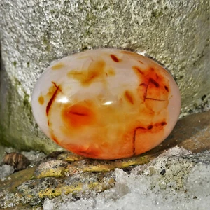 Karneol Carneol weißer roter Achat Red Agat Nr3 Edelsteine Mut Kraft Mineralien - Bild 1 von 3