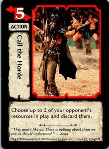 1998 Xena Warrior Princess CCG Base Card #149 Call The Horde 