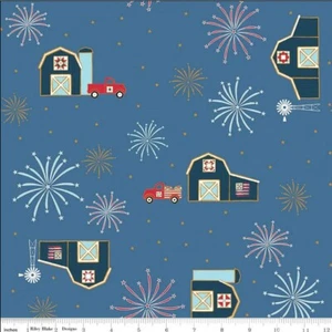 Riley Blake Red White and True Blue Collection Sparkle Glitter By the Yard Patri - Picture 1 of 9
