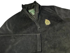 Pullover de terciopelo LAUREN RALPH LAUREN talla pequeña MEDIANO 1/4 cremallera logotipo de escudo negro - Imagen 1 de 12