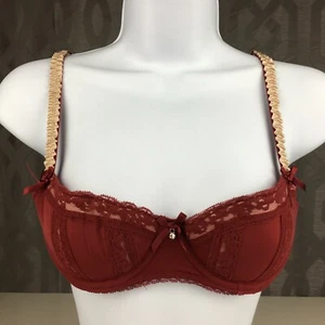 ALEGRO Sexy Dessous mit Spitze Bügel Balconette BH - 9007 Burgund 30-40 - Bild 1 von 7