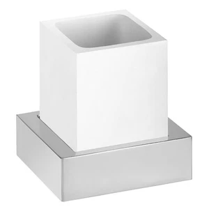 Soporte de vidrio MAXIMA poliresina latón cromo blanco para baño y cocina >> para perforar - Imagen 1 de 6