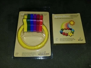 NEW Little Wonders Wonderful Wishes Teething Rings 2 Rainbow Pride Baby Teethers - Picture 1 of 12