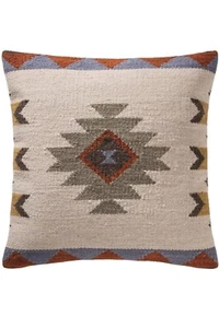 Funda Cojín Piedra Kilim Geométrico Natural Telar de Mano Cojín 45 cm x 45 cm - Imagen 1 de 3