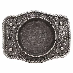 Fibbia per cintura in metallo dollaro argento corda nichel antico 6008-21 USA - Foto 1 di 1