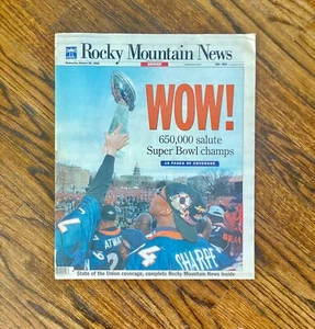 2-28-98 Rocky Mountain News-"Wow" Denver Broncos Super Bowl XXXII Parade - Picture 1 of 3