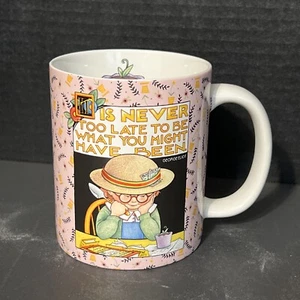 Mary Engelbreit “Is Never Too Late”  2005 ceramic mug - Picture 1 of 5
