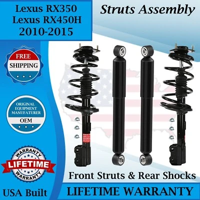 Monroe OEM Front Strut & Rear Shock For 2010-2015 Lexus RX350/RX450H Lifetime Wa - Image 1 of 4