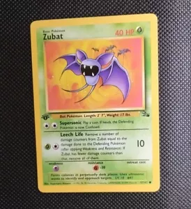 Zubat Fossil 1st Edition WOTC Pokemon Card - Excellent Condition  - Picture 1 of 2