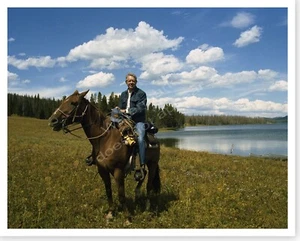 Präsident Jimmy Carter zu Pferd bei Grand Tetons Wyoming 8 x 10 Foto - Bild 1 von 1