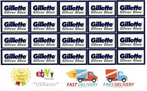 100 hojas de afeitar Gillette plata azul seguridad doble filo estilo clásico Rusia - Imagen 1 de 2