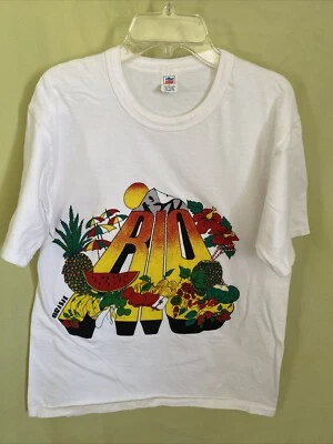 Vintage Single Stitch Brasil Rio T Shirt Size G IND Brazil - Image 1 of 4