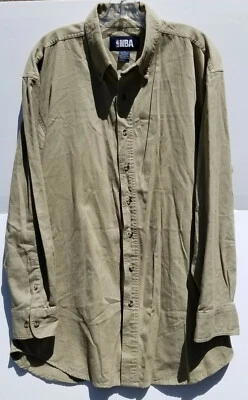 NBA Tan Large Button Up Shirt 100% Cotton  - Image 1 of 3