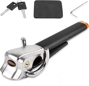 Universal Steering Wheel Lock – Heavy-Duty Anti-Theft Car Security Device 2 Keys - Picture 1 of 7