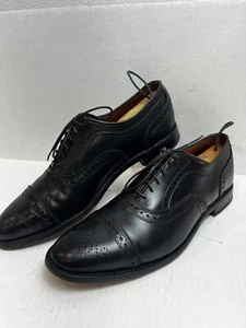 Allen Edmonds "STRAND" Men's Leather Cap-Toe Oxfords 10.5 B BLACK Bench Welt - Picture 1 of 16