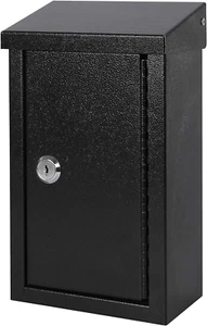 Wall Mounted Key Drop Box with Key Lock Metal Mailbox Indoor Outdoor Storage Box - Picture 1 of 11