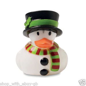 12 x Weihnachten Schneemann Gummienten Secret Santa Xmas Ente Strumpf Füller UK - Bild 1 von 2